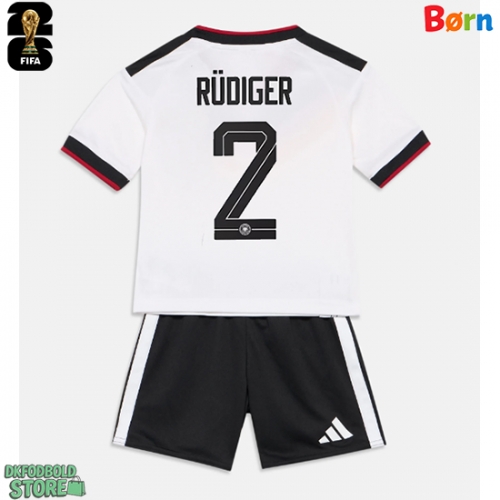 Tyskland Antonio Rudiger #2 Replika Babytøj Hjemmebanesæt Børn VM 2026 Kortærmet (+ Korte bukser)